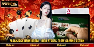 Blackjack Neon Room - High Stakes Glow Gaming Action