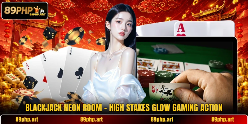 Blackjack Neon Room - High Stakes Glow Gaming Action