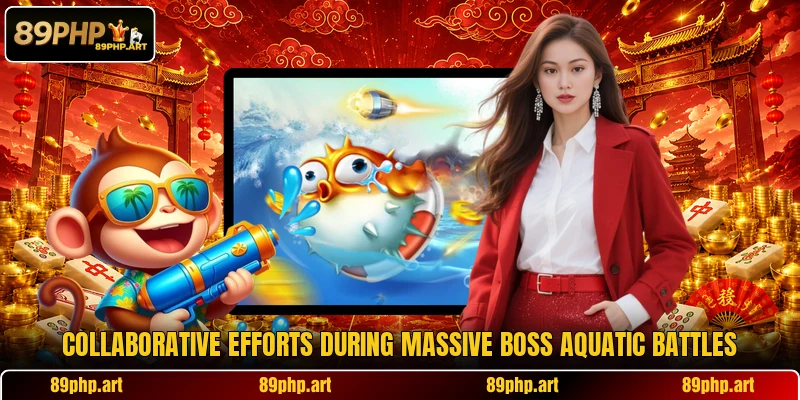 Collaborative efforts during massive boss aquatic battles