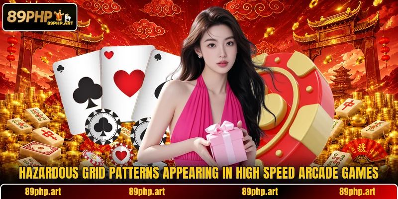 Hazardous grid patterns appearing in high speed arcade games