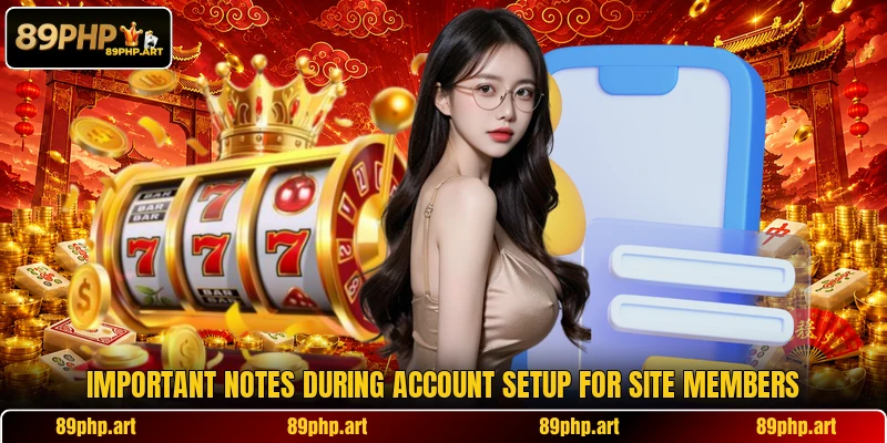 Important notes during account setup for site members