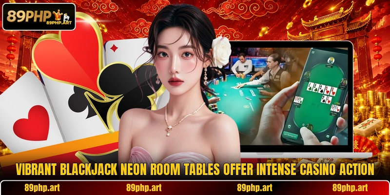 Vibrant Blackjack Neon Room tables offer intense casino action